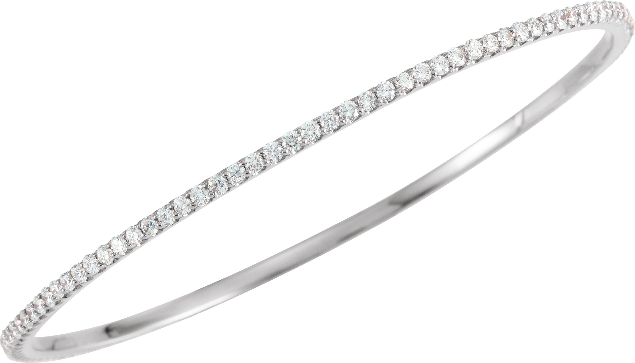 14K White 3 CTW Diamond Stackable Bangle 8