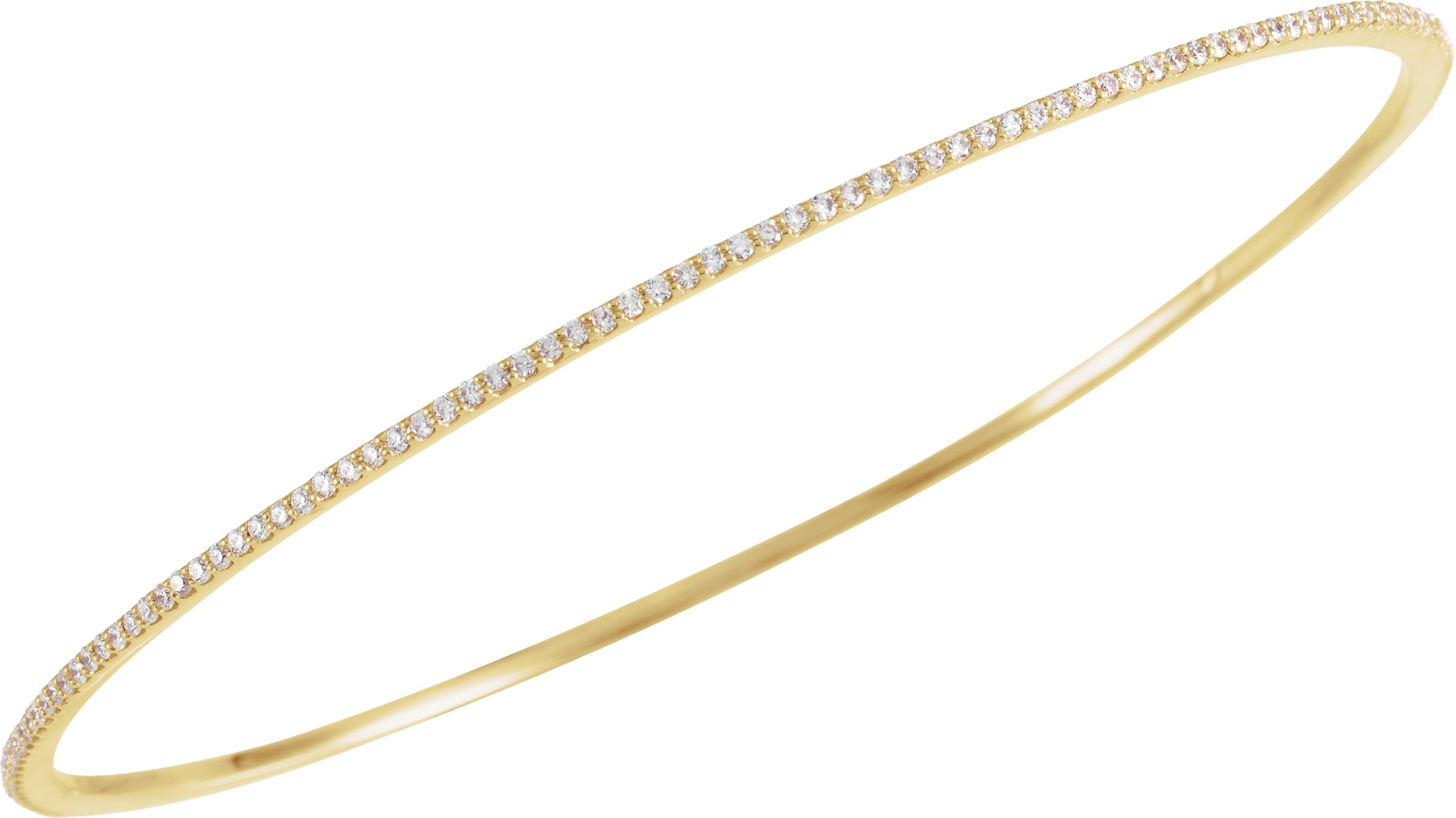 14K Yellow 1 CTW Natural Diamond Stackable Bangle 8 Bracelet