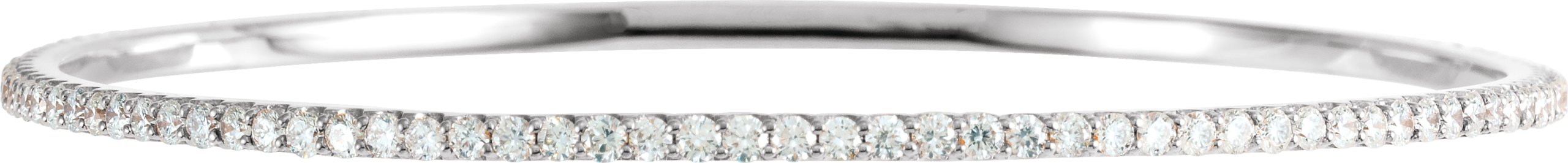 14K White 3 CTW Lab-Grown Diamond Stackable Bangle 8" Bracelet