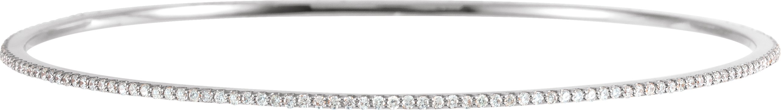 14K White 1 CTW Natural Diamond Stackable Bangle 8" Bracelet