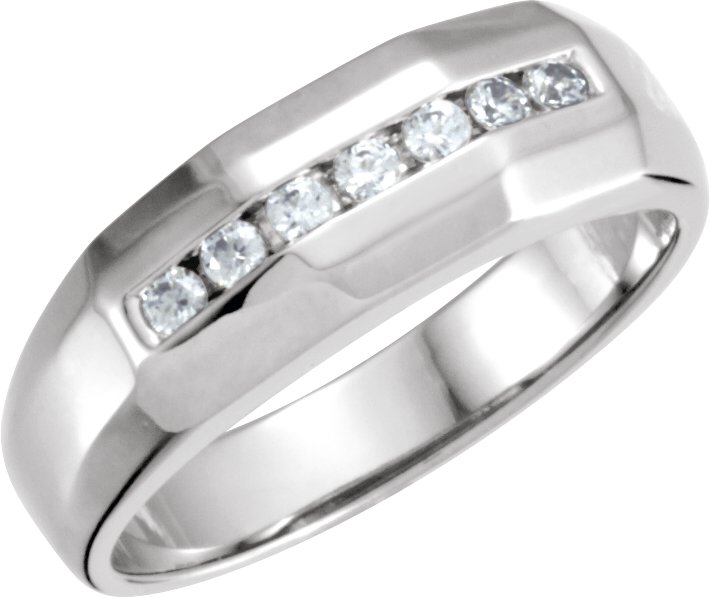 14K White .20 CTW Diamond Mens Band Ref 2982506