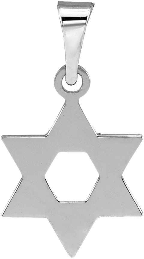 Sterling Silver 12x9 mm Star of David Pendant