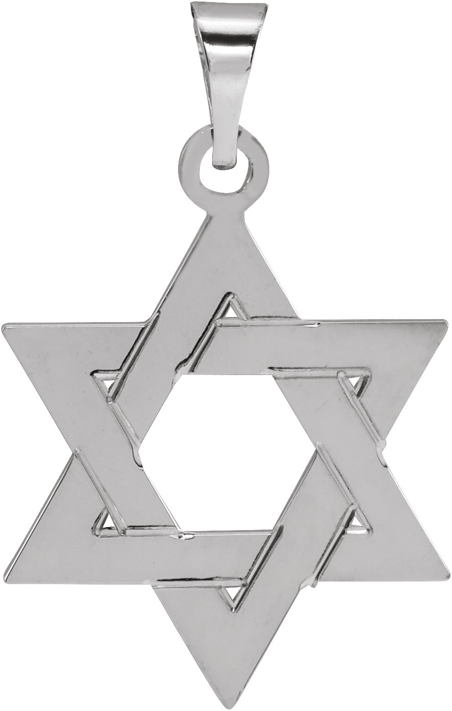 14K White 17x15 mm Star of David Pendant Ref 53048