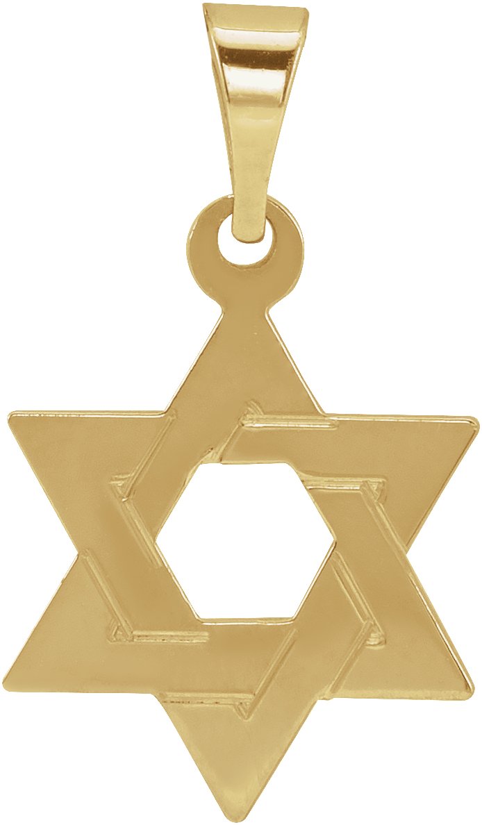 14K Yellow 14x12 mm Star of David Pendant Ref 197960