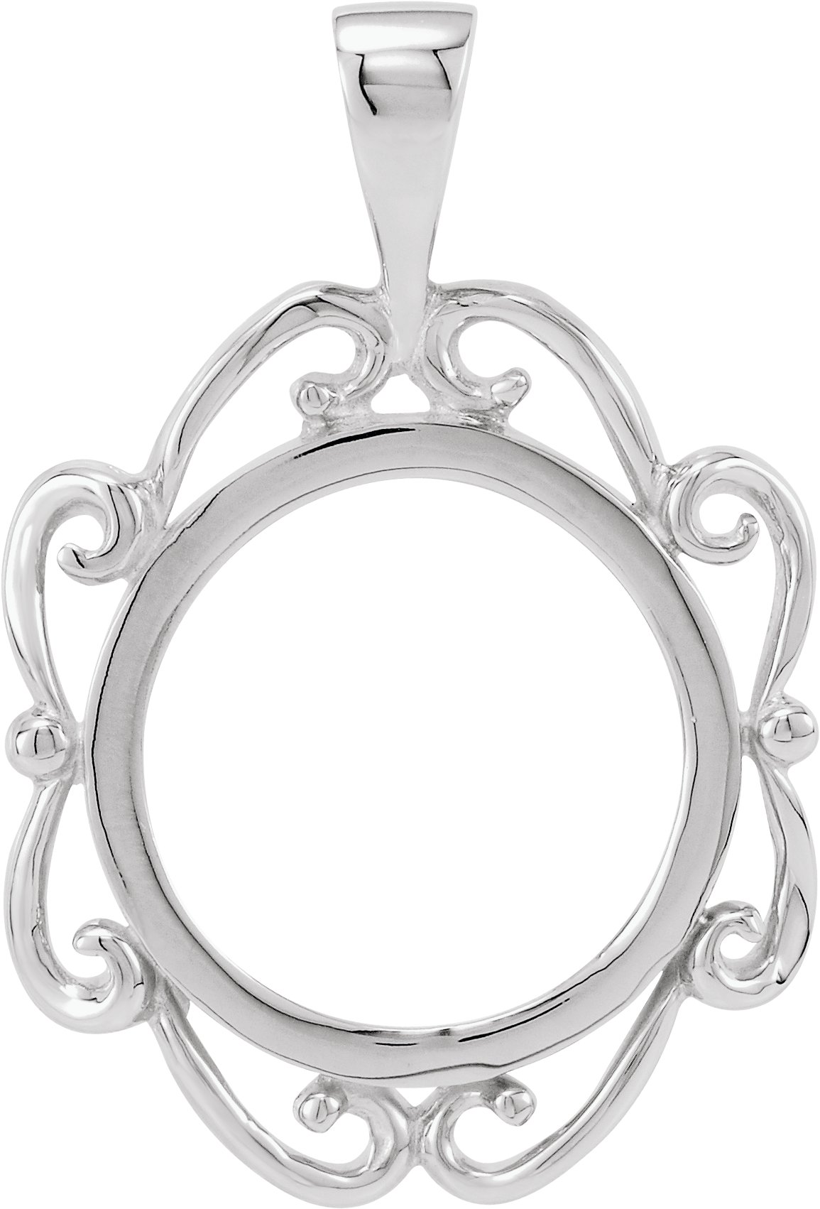 13x1 mm Tab Back Scroll Coin Frame Pendant
