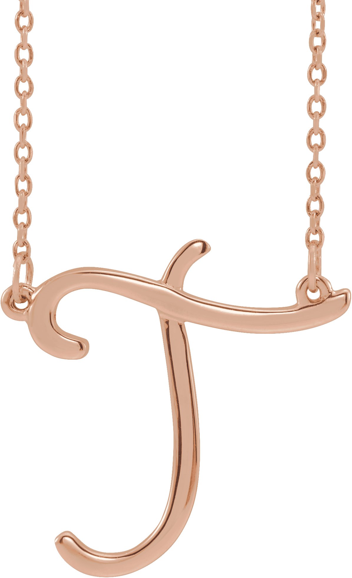 14K Rose Script Initial T 16