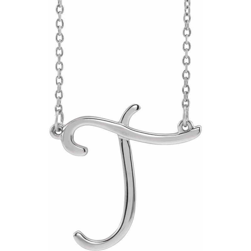 Script Initial Necklace or Center