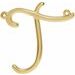 14K Yellow Script Initial T Necklace Center