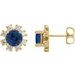14K Yellow Lab-Grown Blue Sapphire & 1/2 CTW Natural Diamond Earrings
