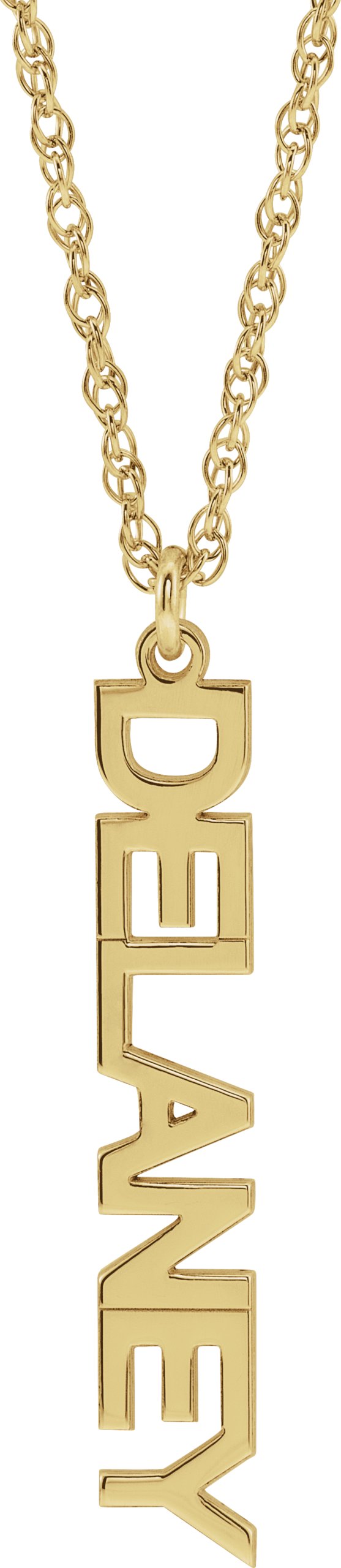 Block Nameplate Necklace