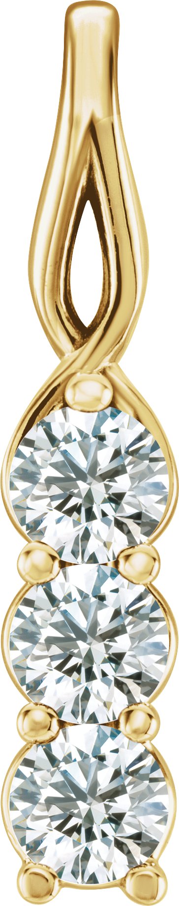 14K Yellow 1/3 CTW Diamond 3-Stone Pendant