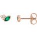 14K Rose Natural Emerald & .03 CTW Natural Diamond Right Earring
