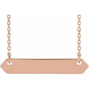 18K Rose Gold-Plated Sterling Silver 33x6 mm Geometric 16-18" Necklace