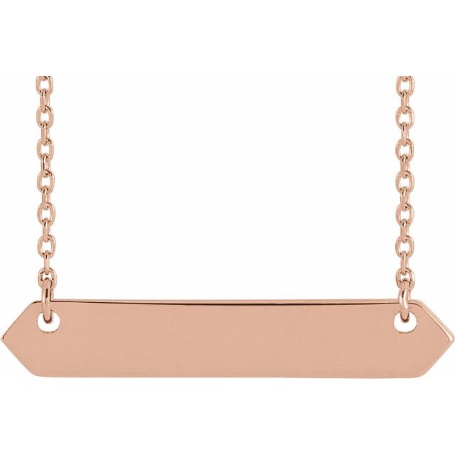 18K Rose Gold-Plated Sterling Silver 33x6 mm Geometric 16-18 Necklace