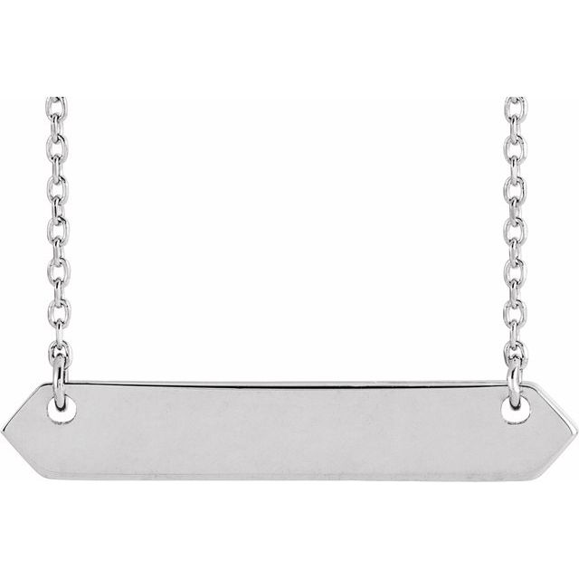 Sterling Silver 33x6 mm Geometric 16-18" Necklace