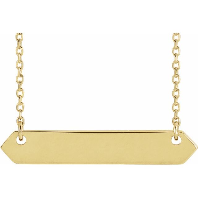 18K Yellow Gold-Plated Sterling Silver Engravable Geometric 16-18 Necklace