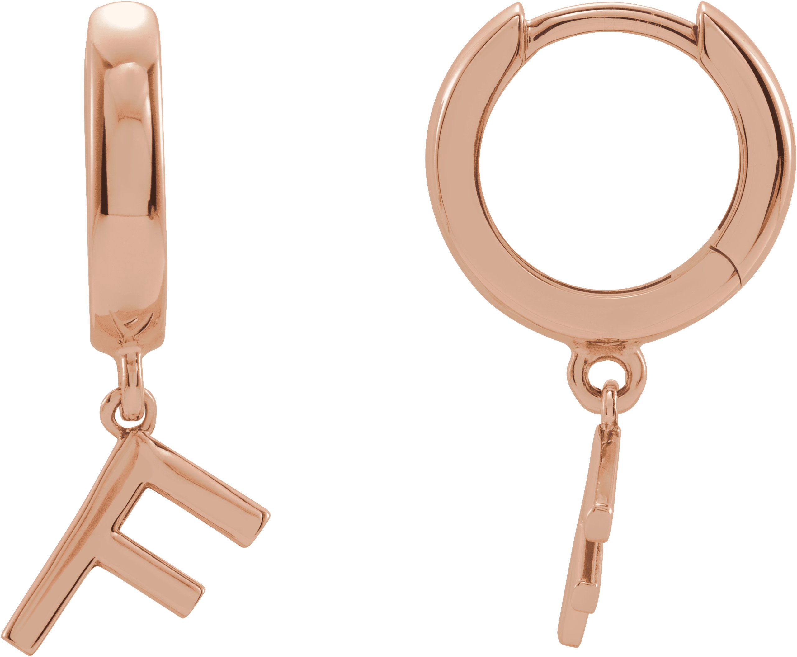 14K Rose Single Initial F Earring Ref. 16689019