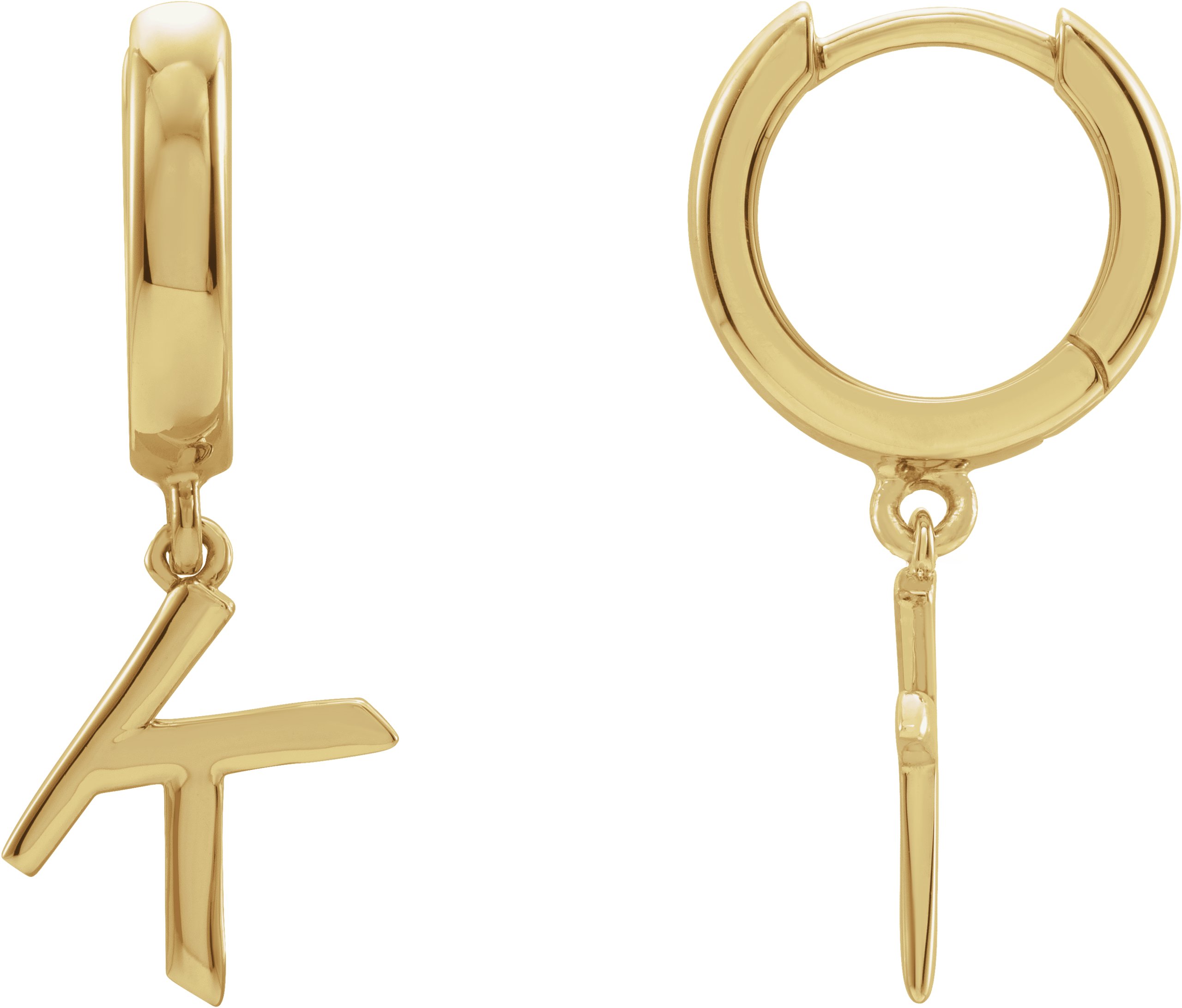 14K Yellow Single Initial K Earring Ref. 16689053