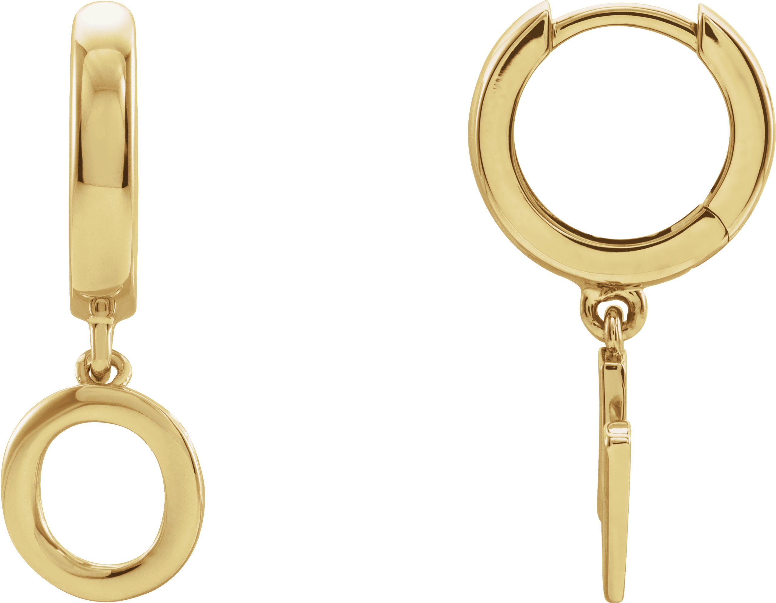 14K Yellow Single Initial O Earring Ref. 16689081