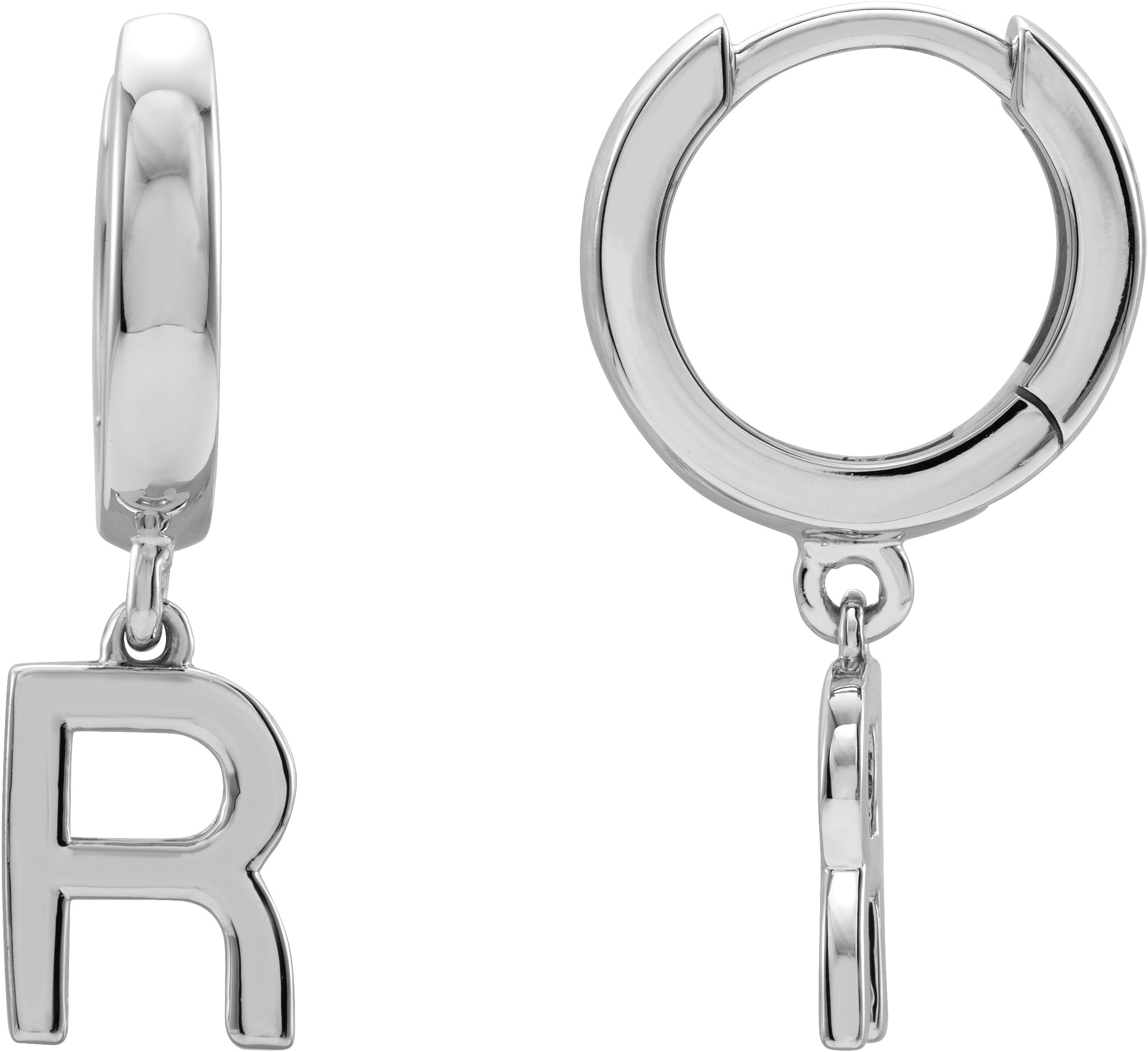 Sterling Silver Single Initial R Earring Ref. 16689107