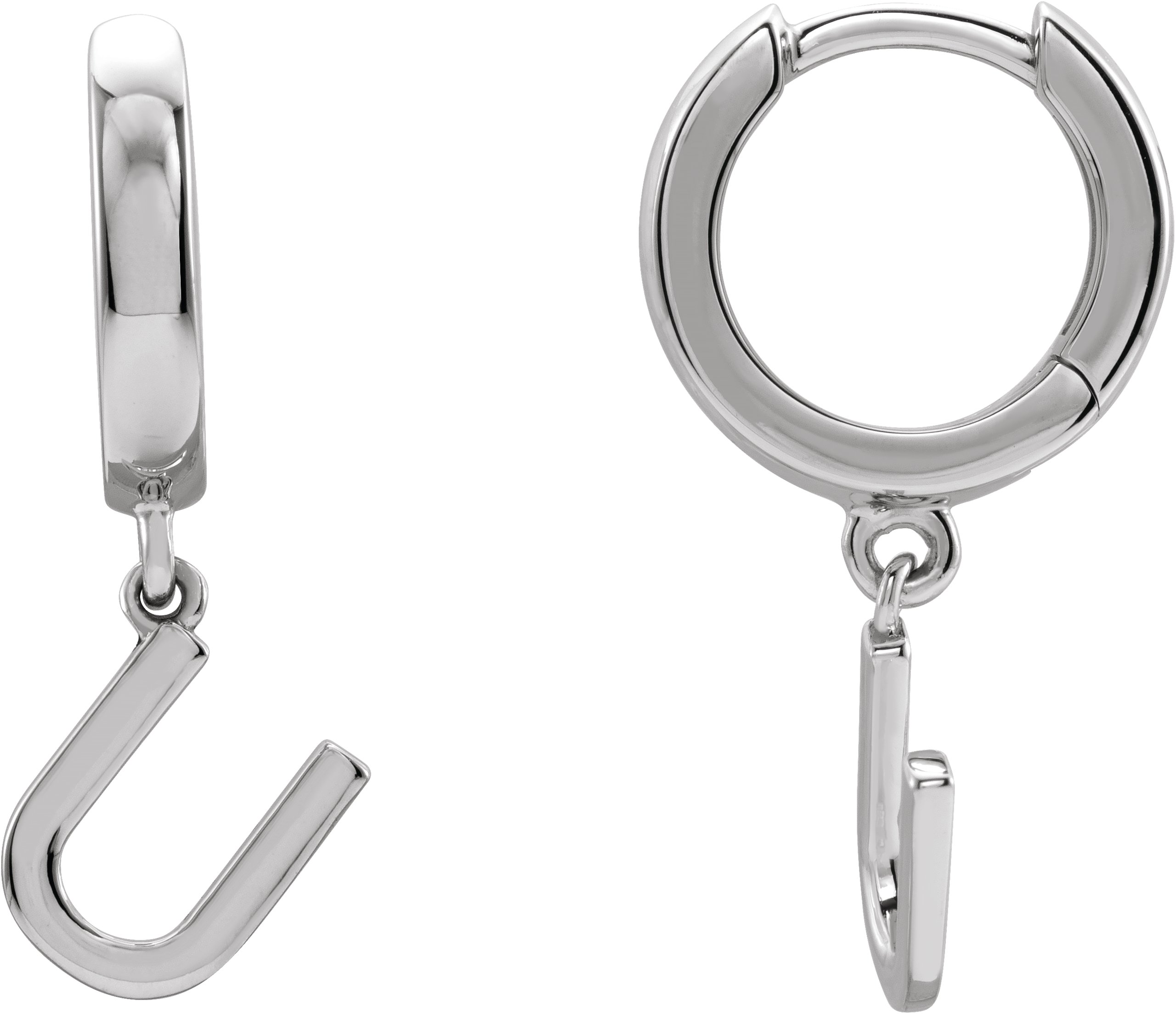 Sterling Silver Single Initial U Earring Ref. 16689128