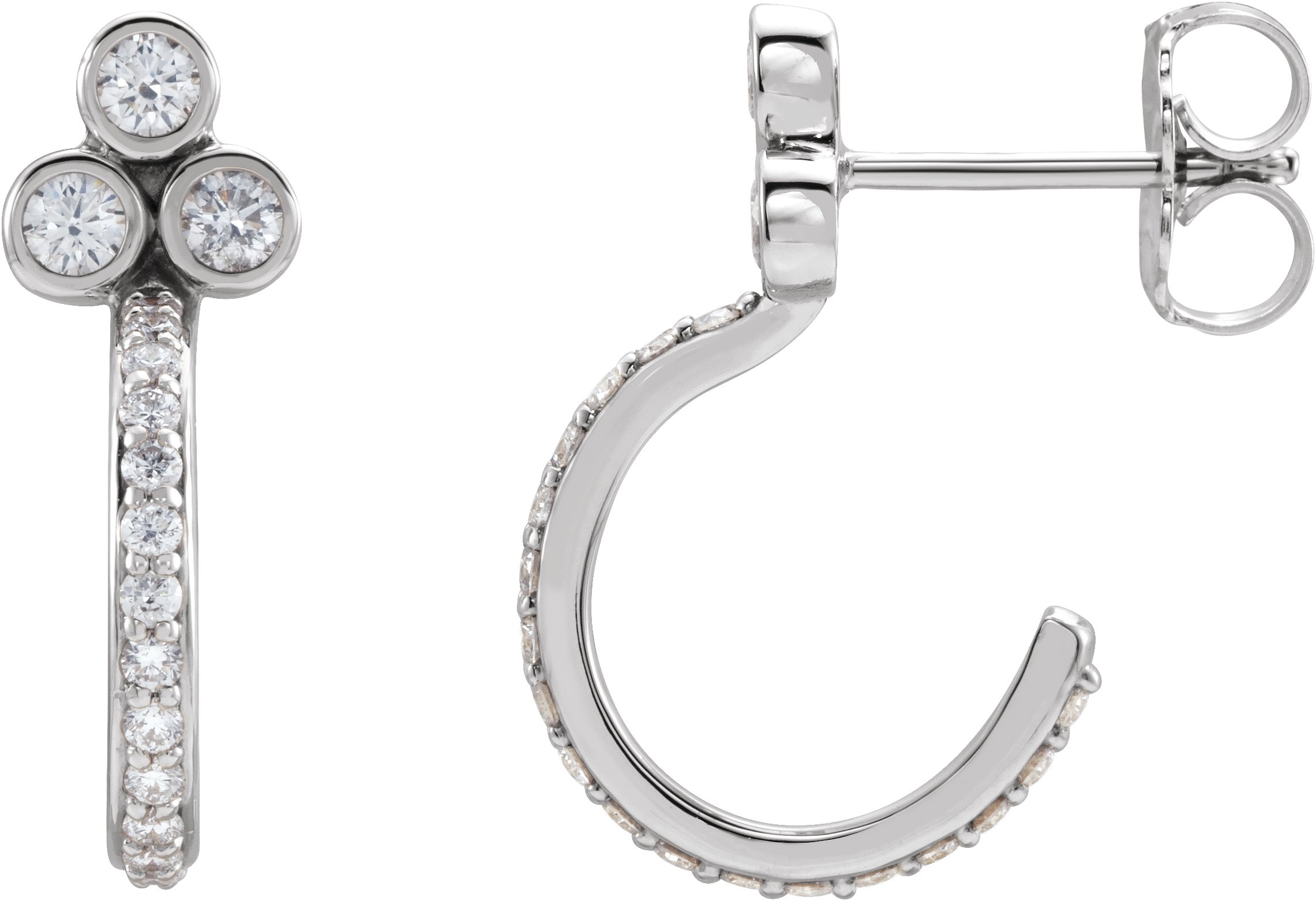 Platinum .50 CTW Diamond Hoop Earrings Ref. 14382889