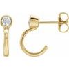 14K Yellow .20 CTW Diamond Bezel Set Hoop Earrings Ref. 15538545