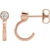 14K Rose .20 CTW Diamond Bezel Set Hoop Earrings Ref. 15538561