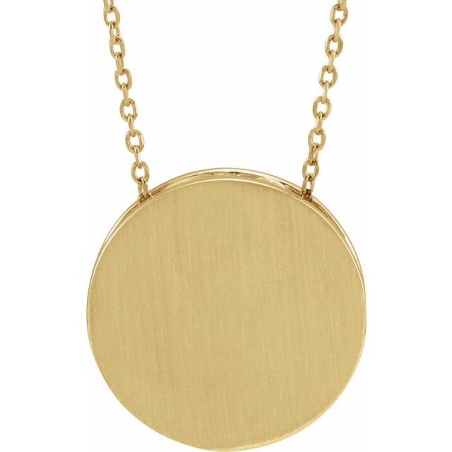 14K Yellow 17 mm Scroll Disc 16-18" Necklace