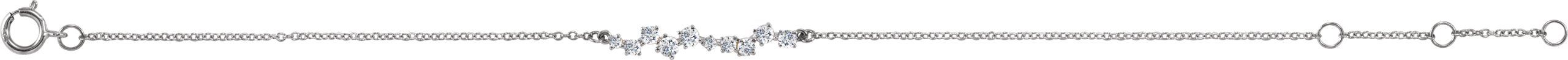 14K White 1/3 CTW Diamond Bar 6-7 Bracelet