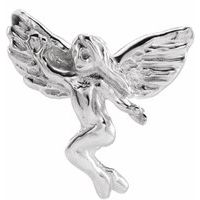 Sterling Silver 13x12 mm Dancing Angel Lapel Pin