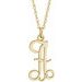 14K Yellow Gold-Plated Sterling Silver Script Initial A 16-18