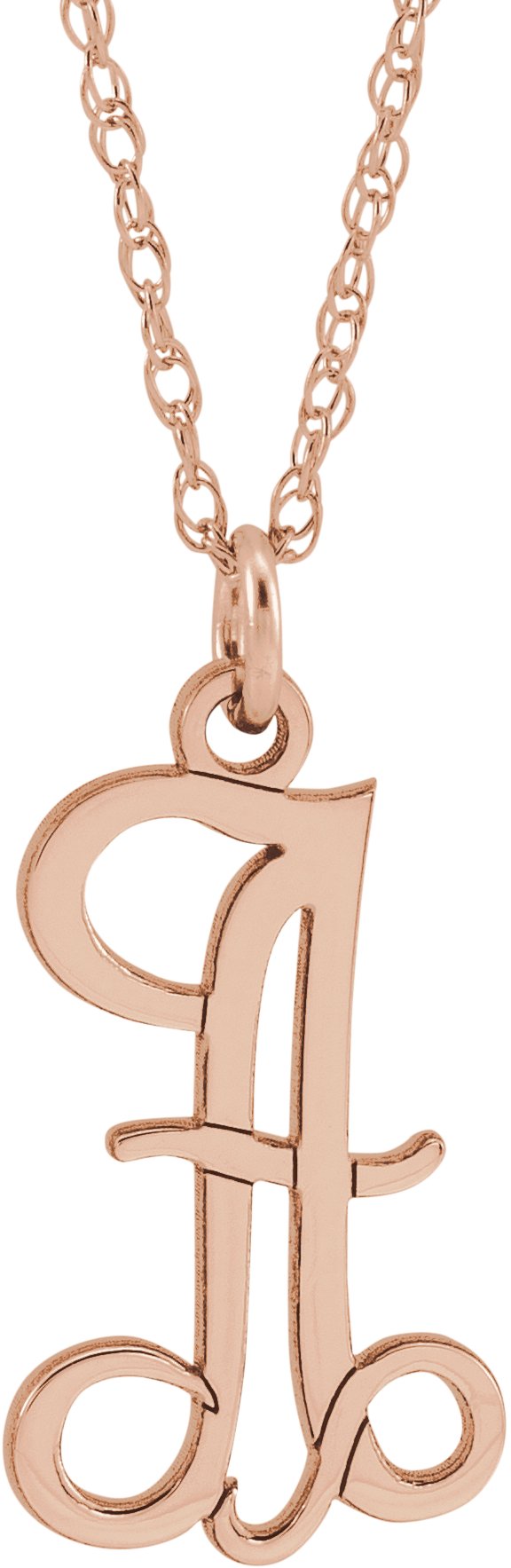 14K Rose Gold-Plated Sterling Silver Script Initial A 16-18" Necklace