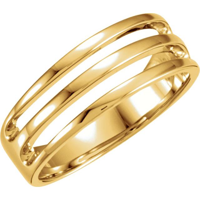 18K Yellow 9 mm Negative Space Band