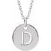 Sterling Silver Initial D 10 mm Disc 16-18