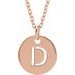 18K Rose Gold-Plated Sterling Silver Initial D 10 mm Disc 16-18