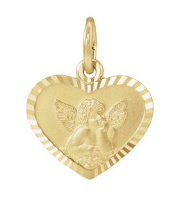 heart cherub angel medal