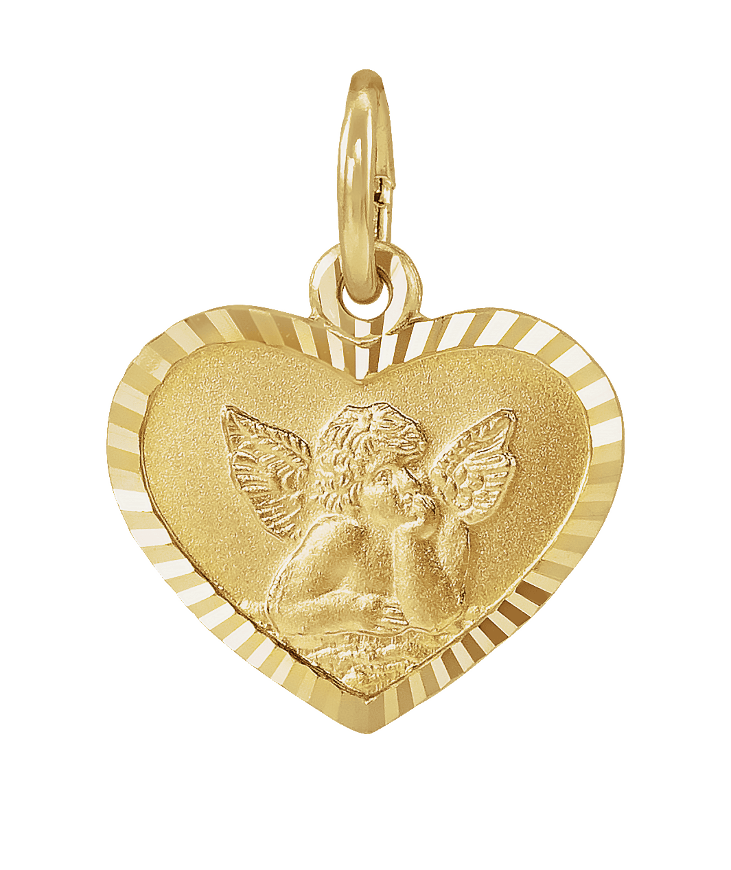 heart cherub angel medal