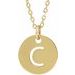 18K Yellow Gold-Plated Sterling Silver Initial C 16-18