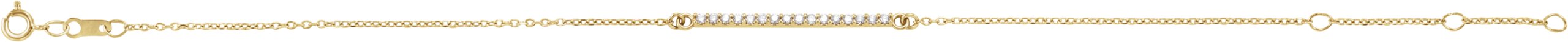 14K Yellow 1/8 CTW Natural Diamond Bar 6 1/2-71/2 Bracelet