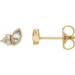 14K Yellow Sapphire & .05 CTW Diamond Earrings