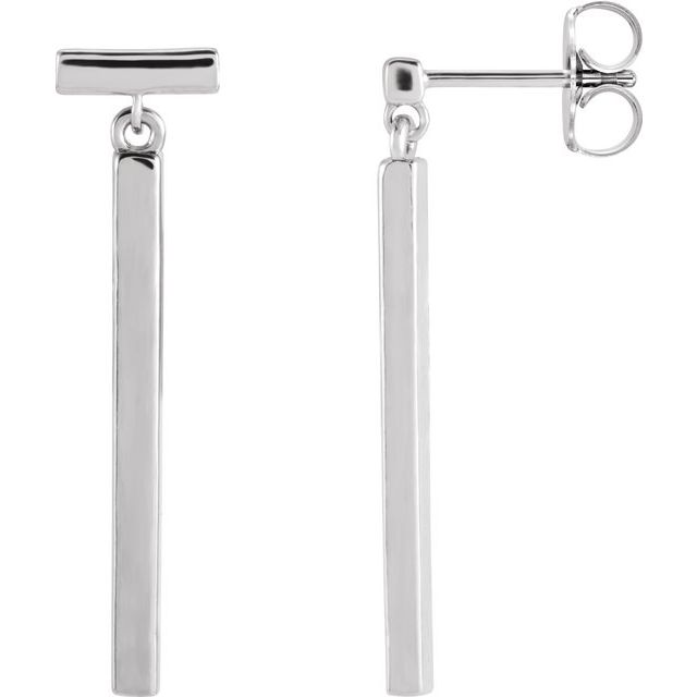 Sterling Silver Articulated Bar Earrings