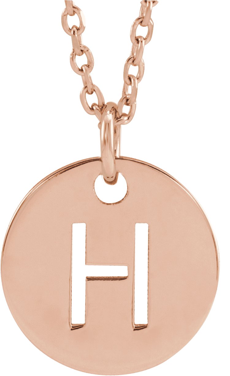18K Rose Gold-Plated Sterling Silver Initial H 16-18" Necklace