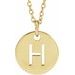 18K Yellow Gold-Plated Sterling Silver Initial H 10 mm Disc 16-18