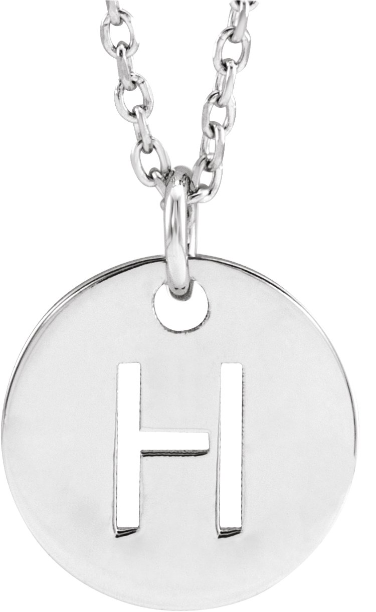 Sterling Silver Initial H 16-18" Necklace