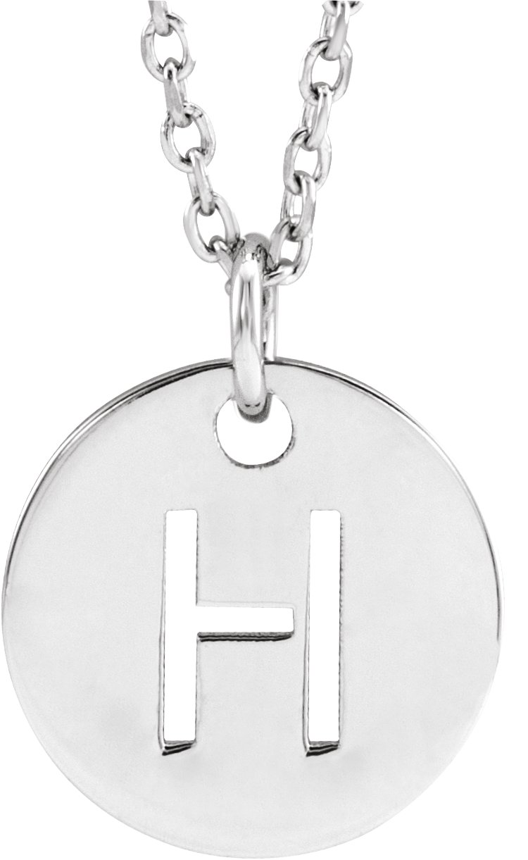 Sterling Silver Initial H 16-18 Necklace