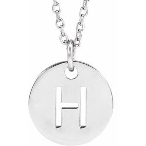 Sterling Silver Initial H 16-18" Necklace