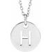 Sterling Silver Initial H 10 mm Disc 16-18