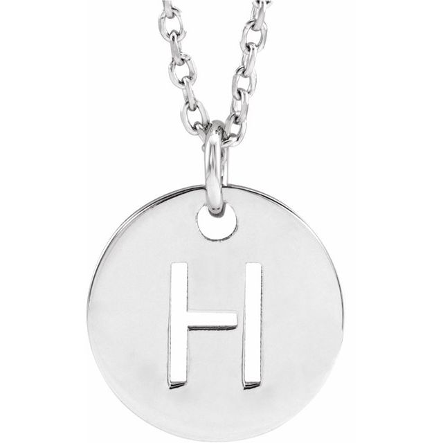 Sterling Silver Initial H 16-18