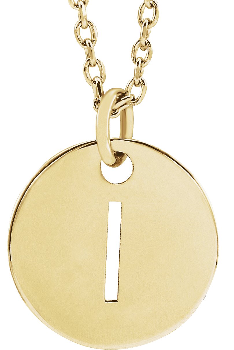 14K Yellow Initial I 16-18" Necklace